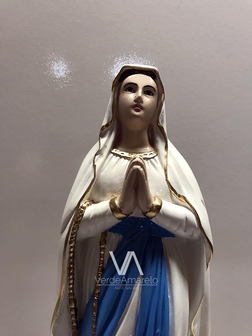 Imagem de Nossa Senhora de Lourdes de 40cm em Gesso - Verde Amarelo Arte  Sacra